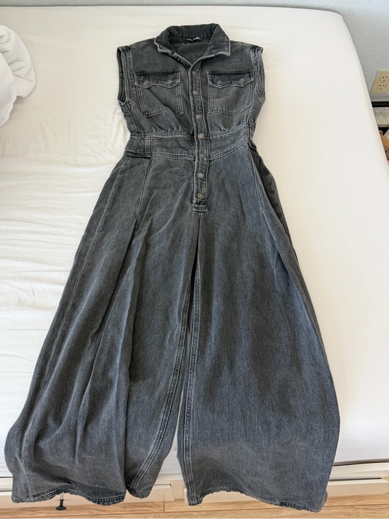 Free People Pants - Free People Washed Black Denim Jumpsuit